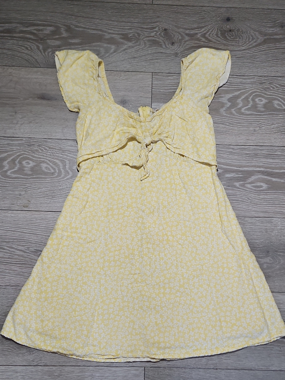 Copper Key Yellow Floral Babydoll Mini Dress Size Large